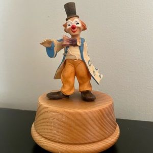 CLOWN FIGURINE, Clown Music Box, Anri, vintage clown, circus The Entertainer